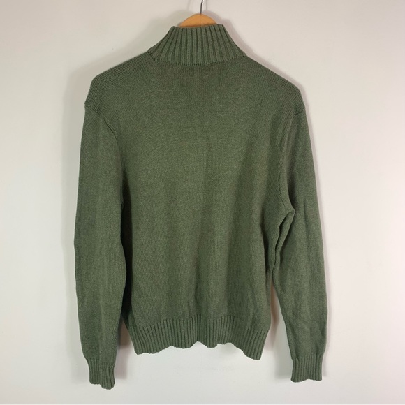 Polo by Ralph Lauren Knit Sweater Pullover Quarter Zip Green Size Large - Picture 4 of 4
